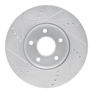 Ford C-MAX Brake Rotor (1) - Front Right - R1 Concepts - Drilled & Slotted - Silver - `12-`18